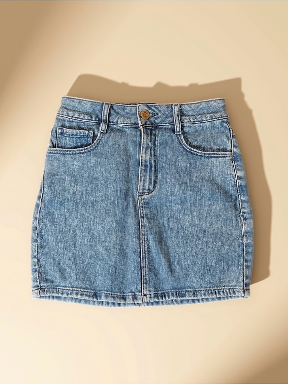 Garage Light Blue Denim Mini Skirt